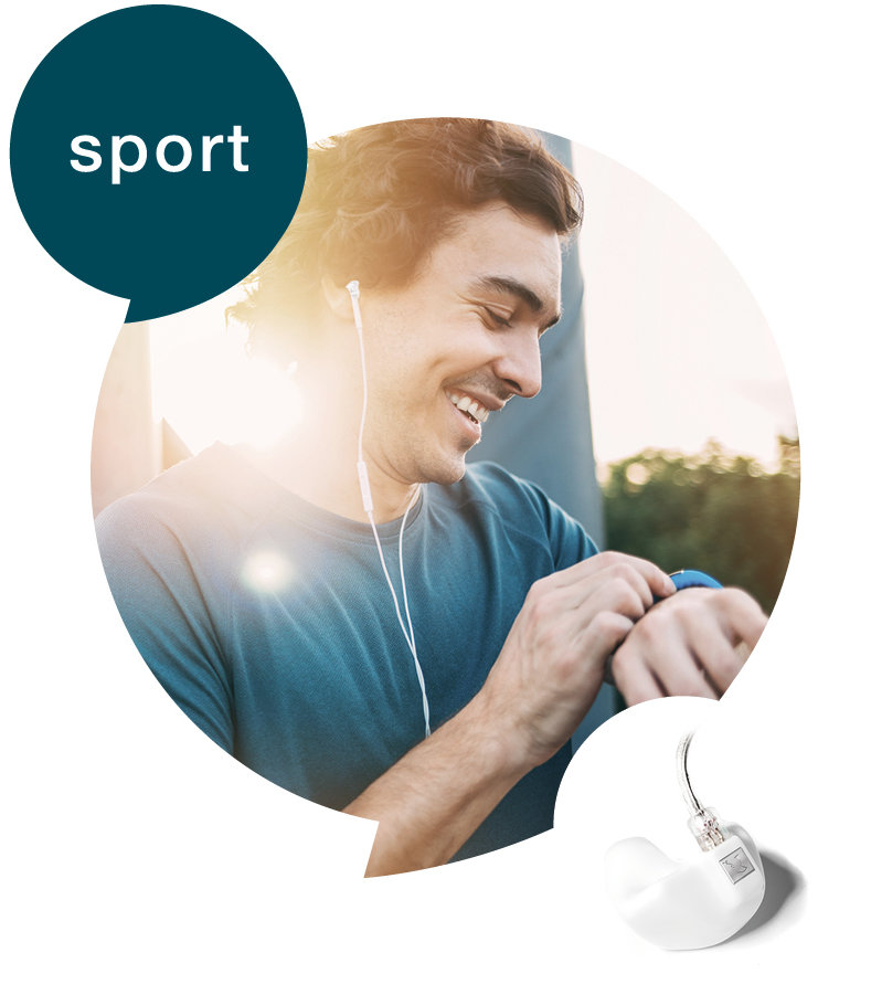 earcon sport Logo mit visualisiertem Schaubild.